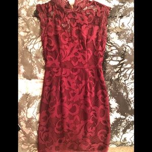 Women burgundy dress